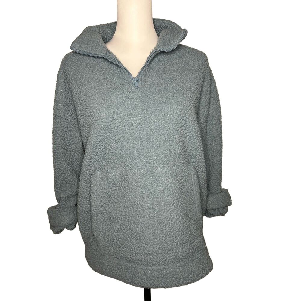 Women’s American Eagle Sherpa 3/4 Quarter Zip Blue pullover